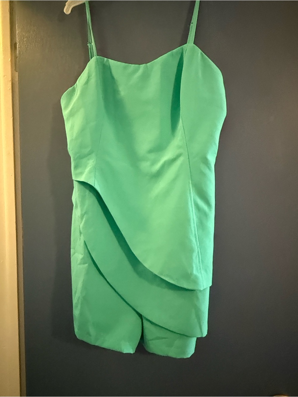 Strappy Green Wrap-Front Romper